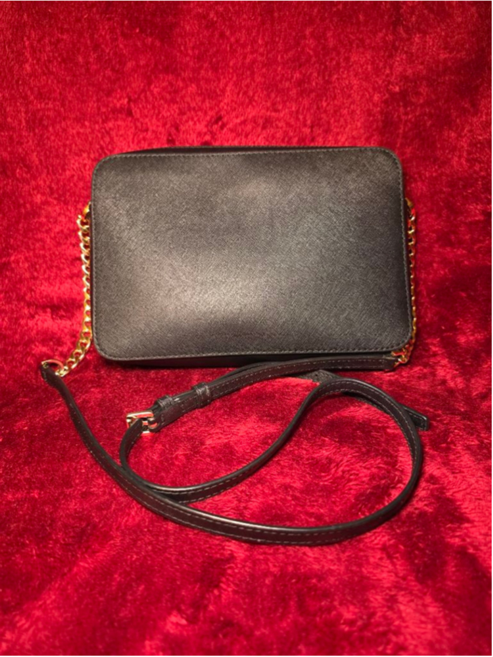 Michael Kors Jet Set Crossbody Bag Black Gold - Picture 2 of 6